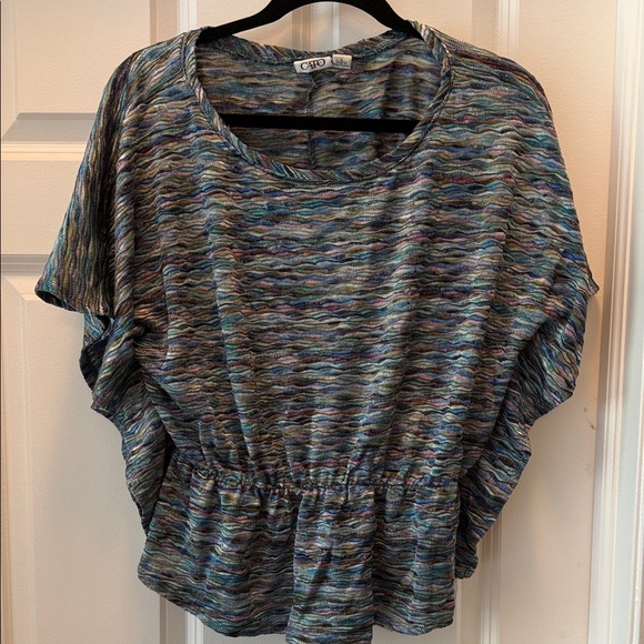 Cato Multicolor Wave Pattern Blouse - Picture 1 of 3